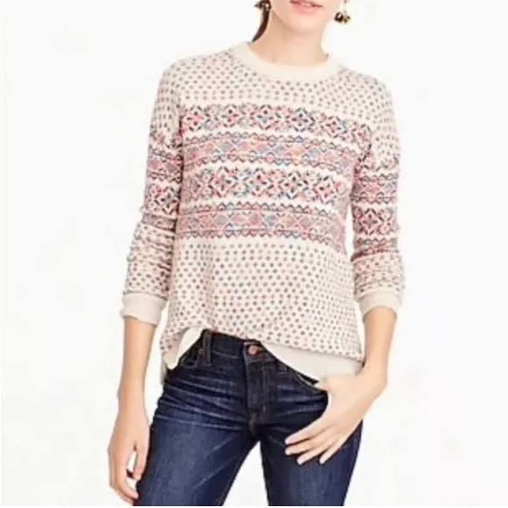 *BRAND NEW NEVER WORN* J. Crew 100% Wool Rainbow Fair Isle Sweater XL